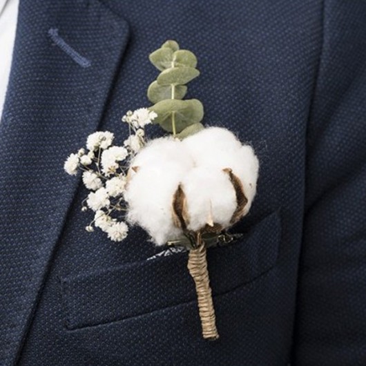 Coton : boutonnière de marié