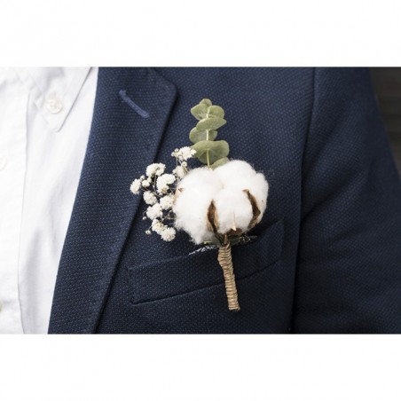 Coton : boutonnière de marié